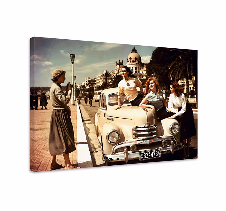 Retro canvas vintage auto appeal - TenStickers