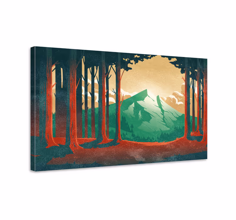 MOUNTAINS AND TREES landscape canvas - TenStickers