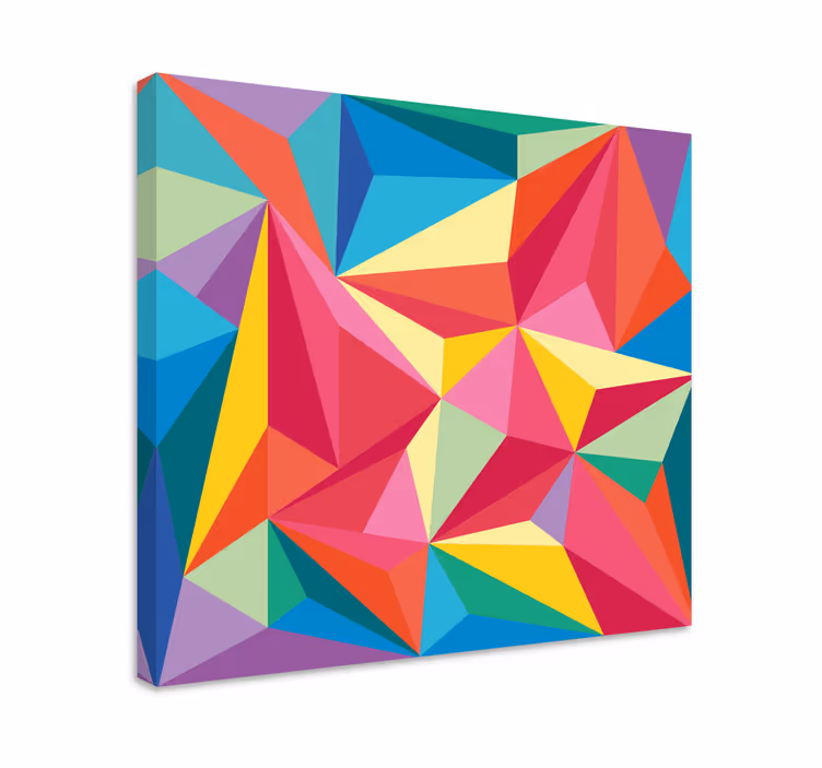 Colorful triangle pattern geometric canvas - TenStickers