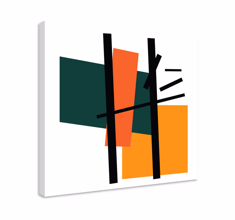 Geometric canvas abstract shapes composition - TenStickers