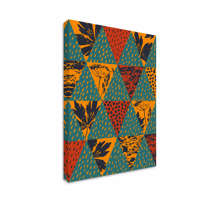 Geometric canvas with geometric floral design - TenStickers