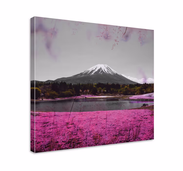 Landscape canvas mount fuji reflection art - TenStickers