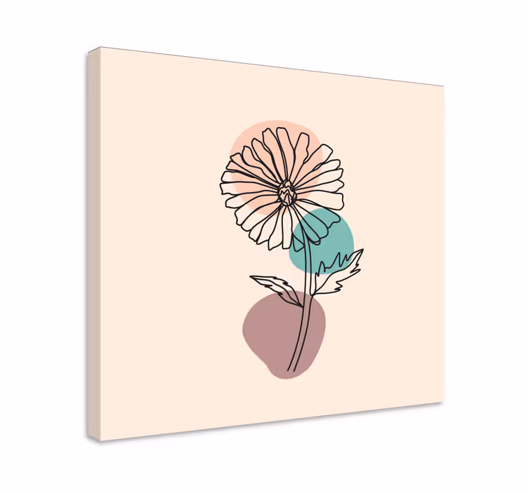 Flowers canvas single flower outline - TenStickers