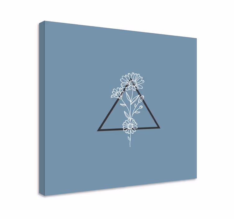 Flowers canvas floral triangle art - TenStickers