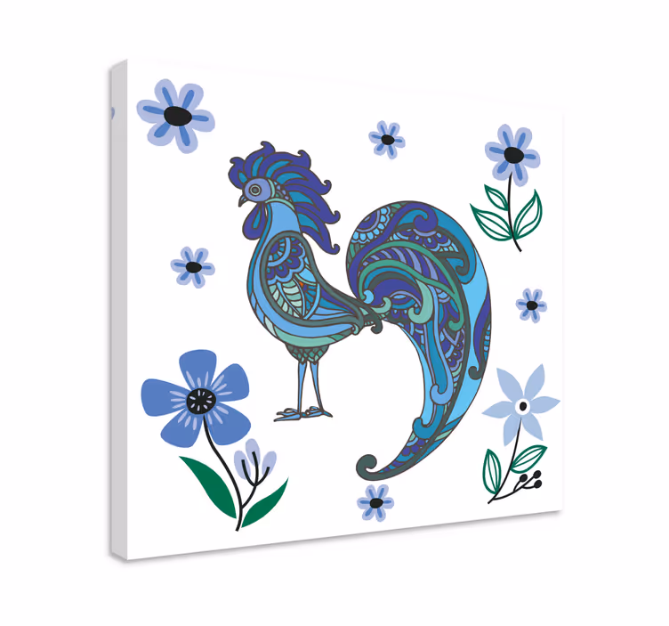 Animal canvas wall art colorful rooster artwork - TenStickers
