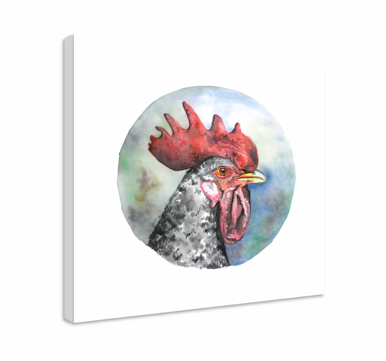 Bird canvas wall art rooster painting - TenStickers