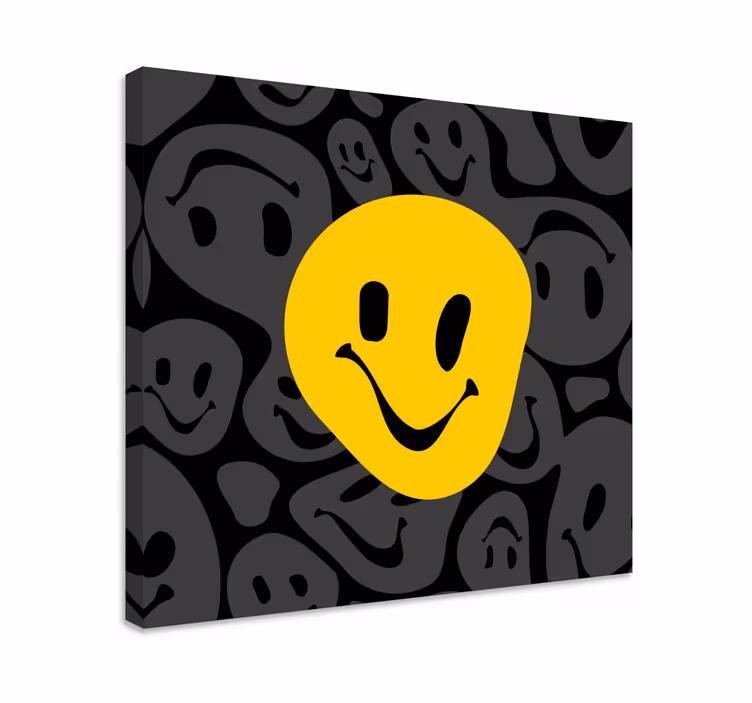 Yellow smiley face teen canvas prints - TenStickers