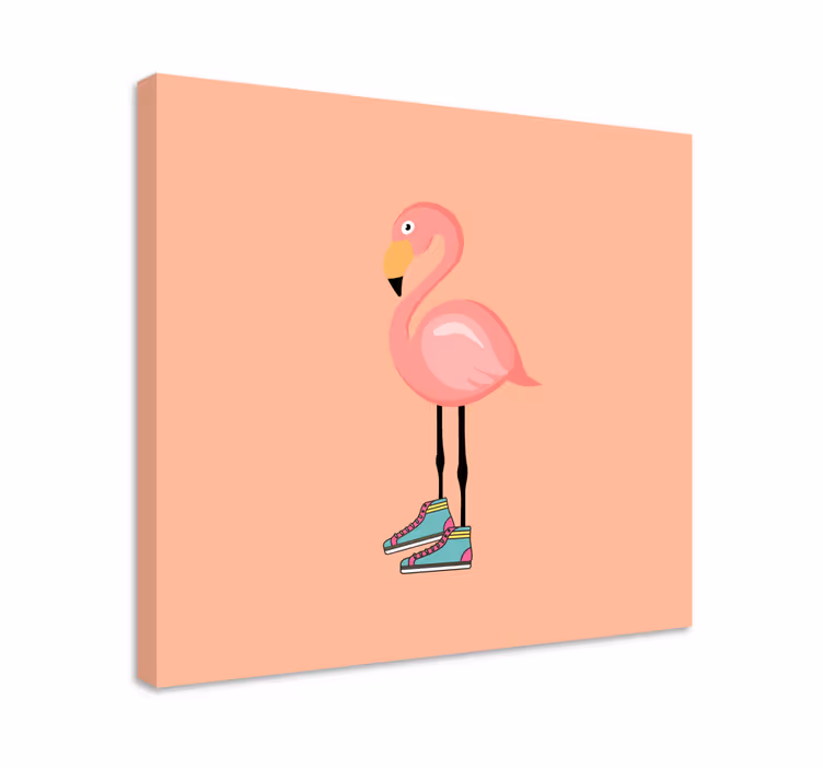 Bird canvas wall art stylish flamingo skater - TenStickers