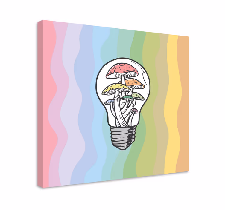 Quote canvas mushroom light bulb - TenStickers