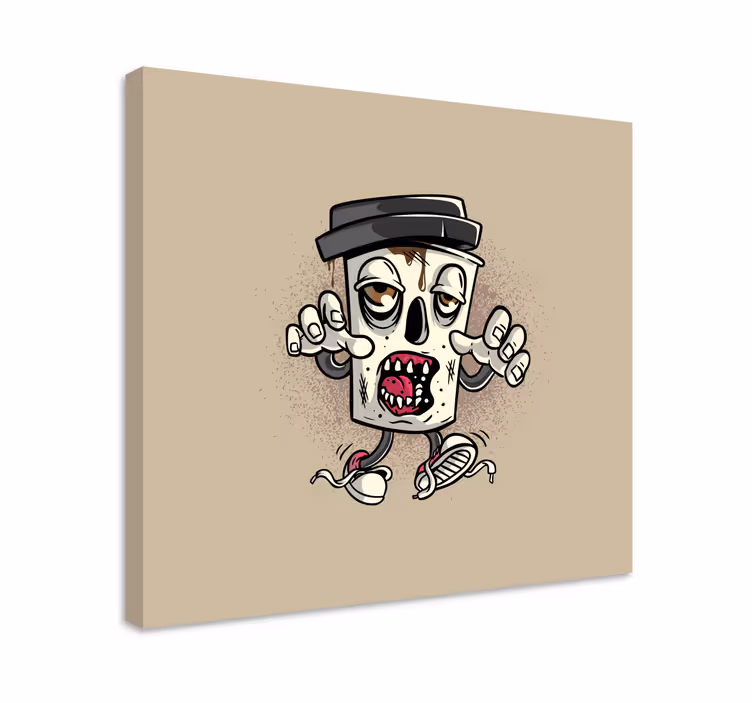 Framed gaming wall art zombie trash bin - TenStickers
