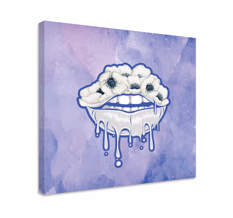 Ornamental canvas print mouth with blooms - TenStickers