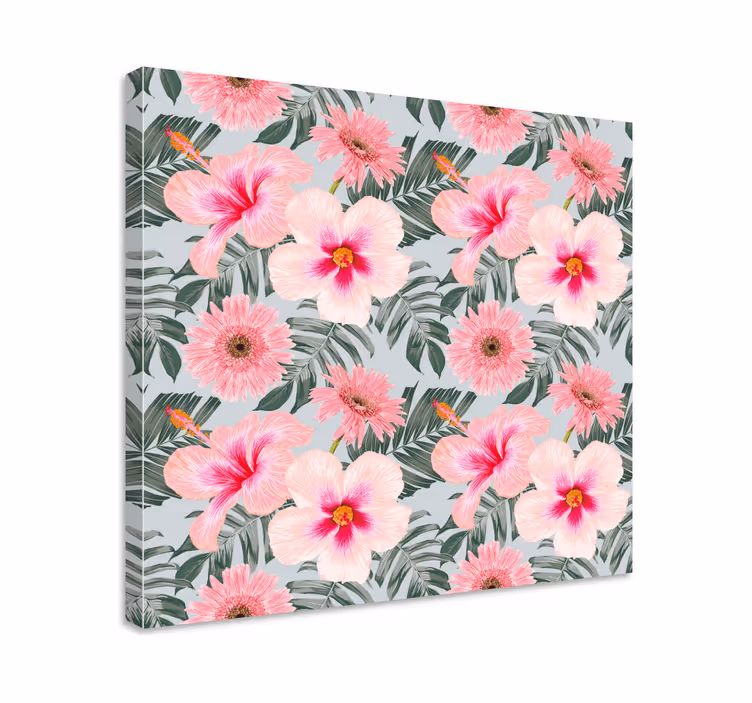 Flowers canvas tropical floral design - TenStickers