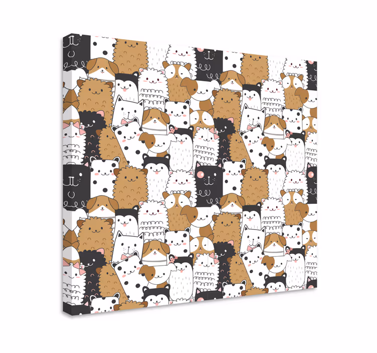 Animal canvas wall art cute animal faces - TenStickers
