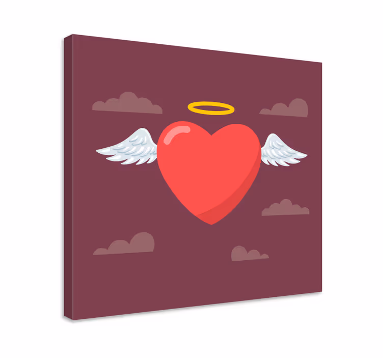 Colorful angel heart canvas art prints - TenStickers