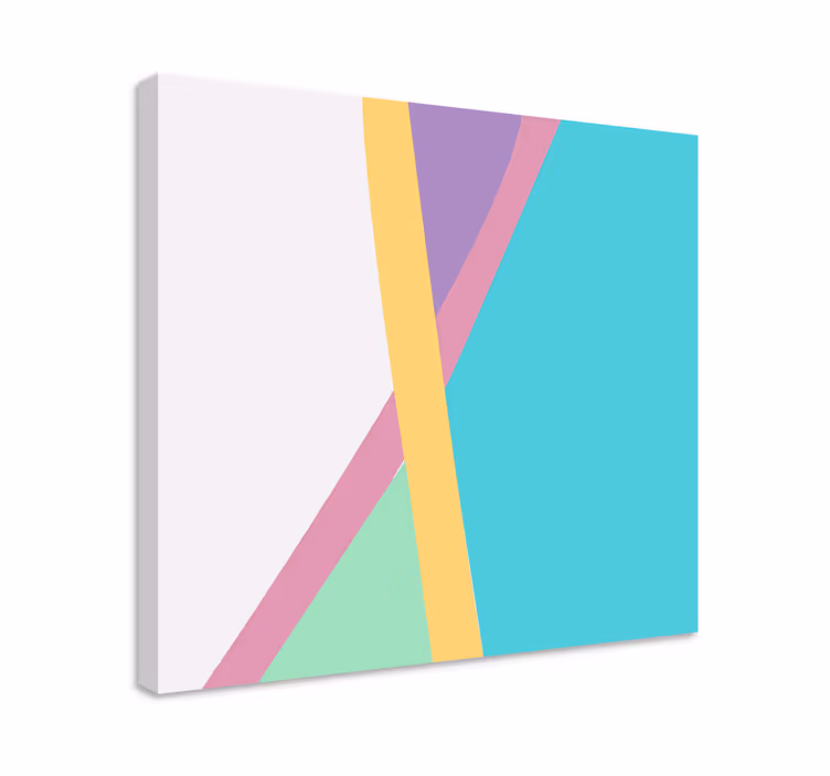Geometric colorful interplay abstract wall art  1 - TenStickers