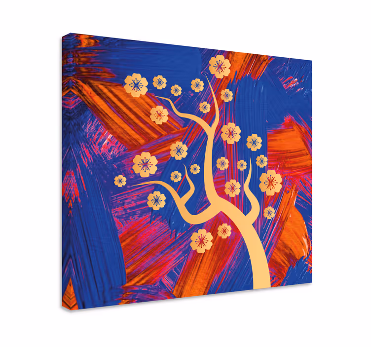 Flowers canvas tree in bloom - TenStickers