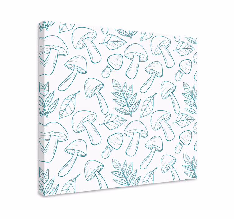 Flowers canvas mushroom leaf design - TenStickers