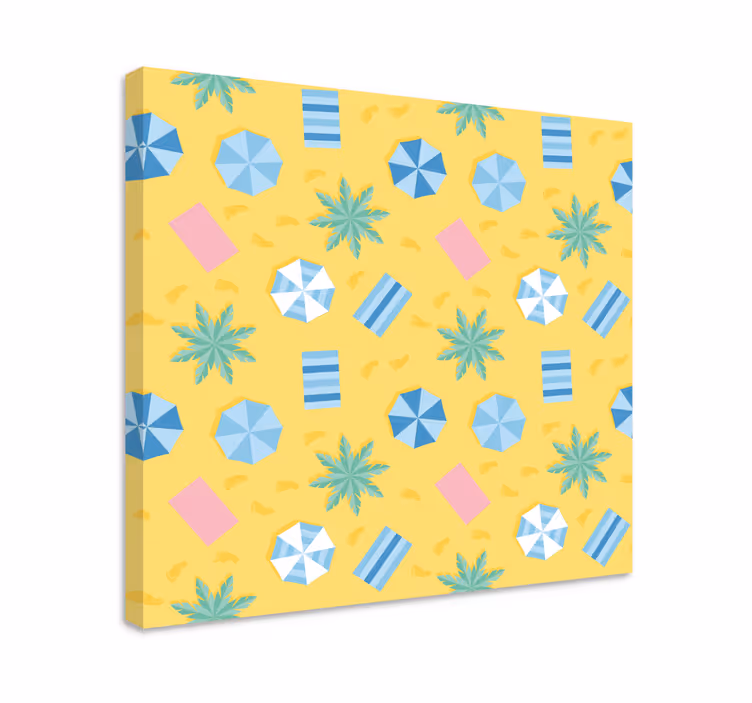 Floral canvas wall art beach essentials design - TenStickers