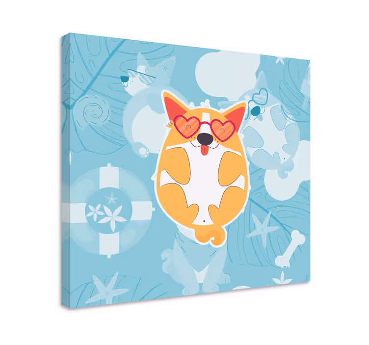 Dog wall art charming corgi relaxing - TenStickers