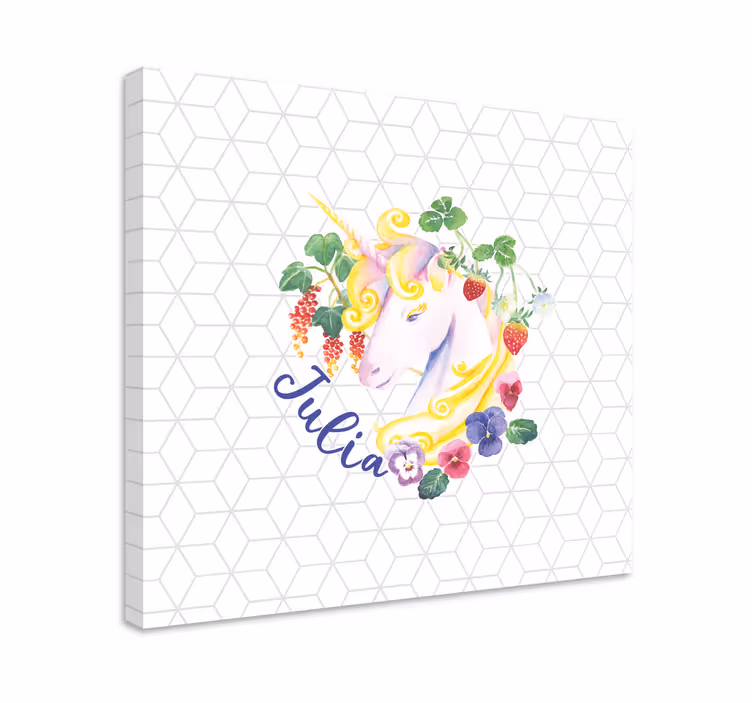Unicorn pictures framed floral arrangement - TenStickers