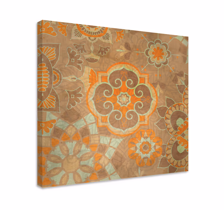 Oriental canvas wall art with detailed botanical designs - TenStickers