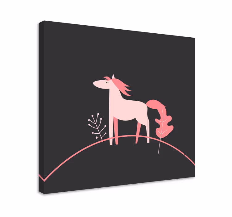 Horse wall art stylish pink horse - TenStickers