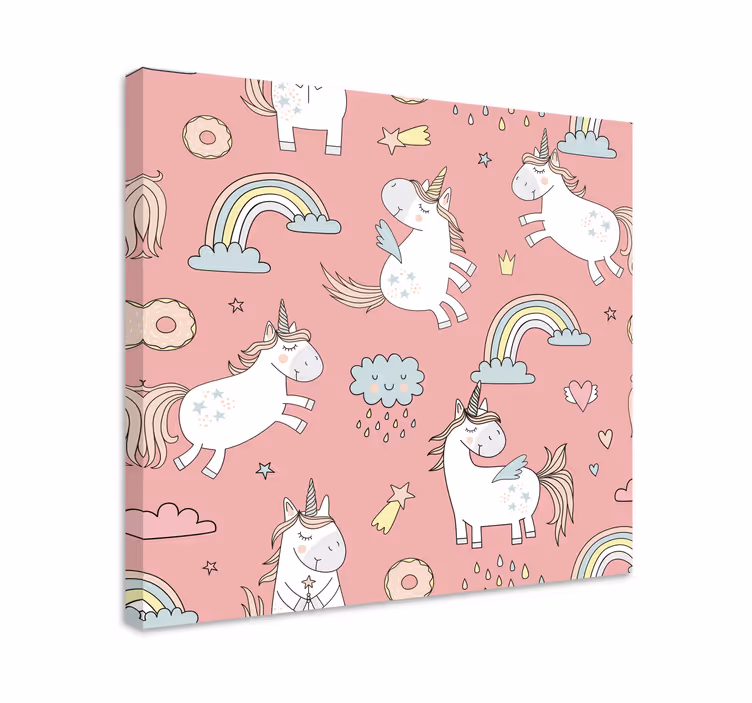 Unicorn pictures framed playful unicorn design - TenStickers