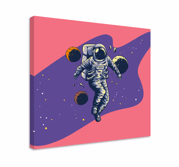 Framed gaming wall art cosmonaut in the cosmos - TenStickers