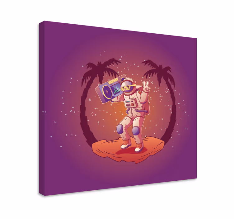 Framed gaming wall art astronaut dancing - TenStickers