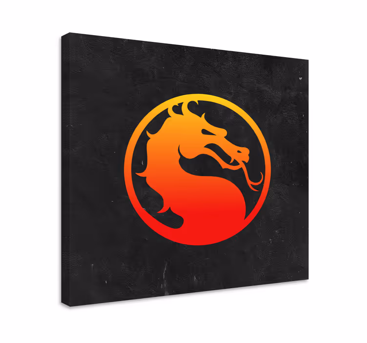 Framed gaming wall art mortal kombat dragon - TenStickers