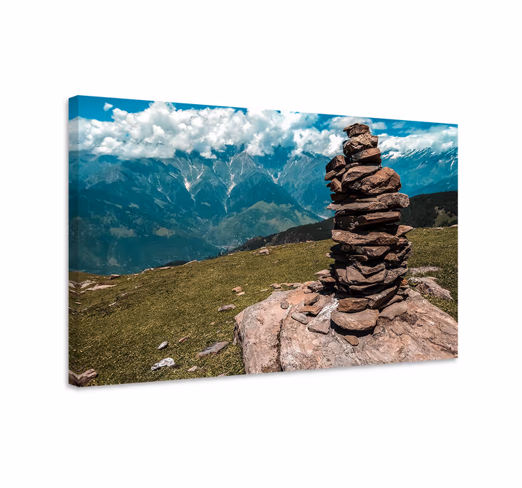 Landscape canvas stone stack structure - TenStickers