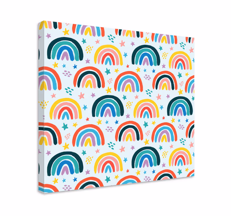 Nursery canvas colorful rainbow design - TenStickers