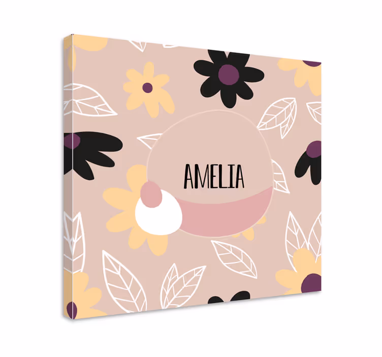 Flowers canvas floral name design - TenStickers