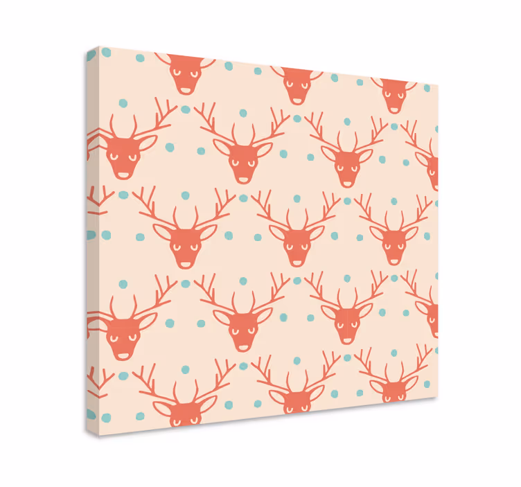 Stag canvas featuring artistic stag heads - TenStickers