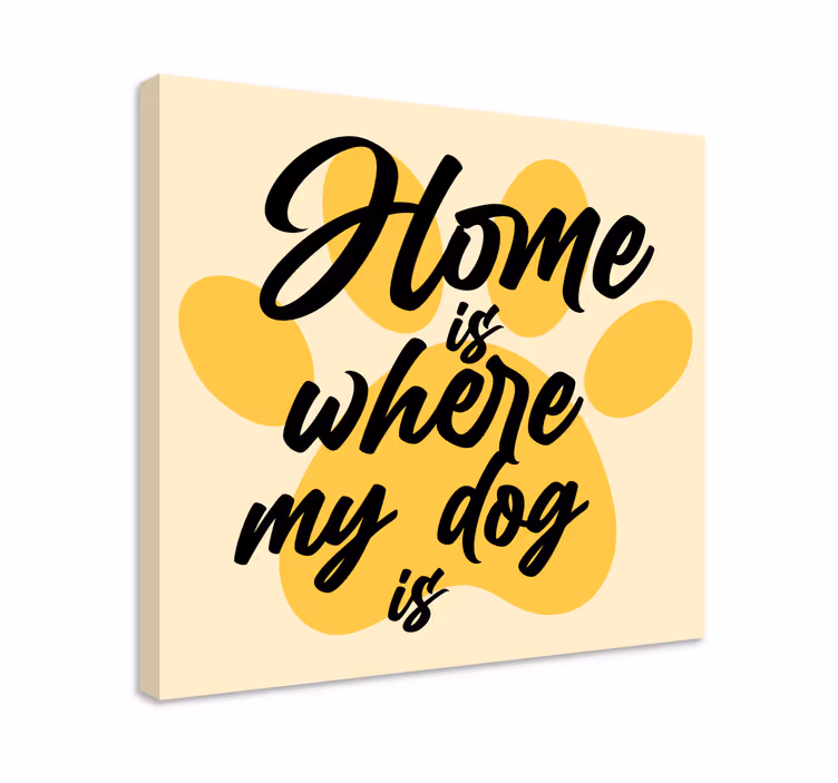 Dog wall art home is where love resides - TenStickers