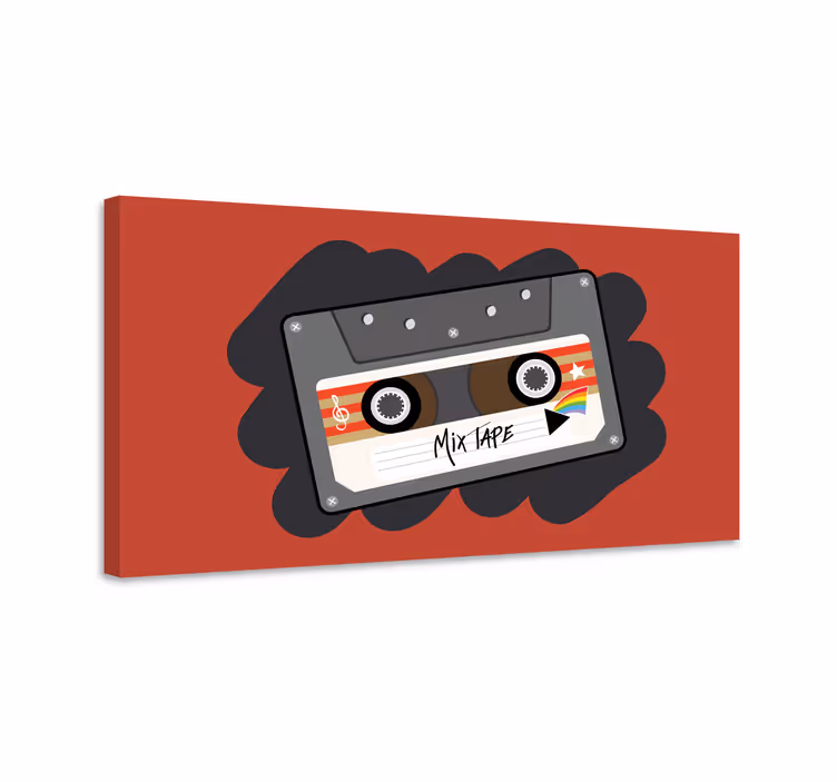 Music canvas art retro mixtape artwork - TenStickers