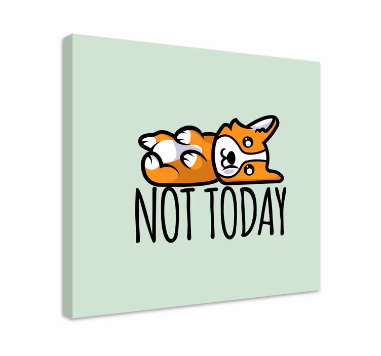 Dog wall art corgi relaxing on the floor - TenStickers
