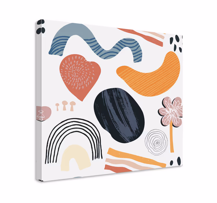 Abstract wall art 1 vibrant organic shapes - TenStickers