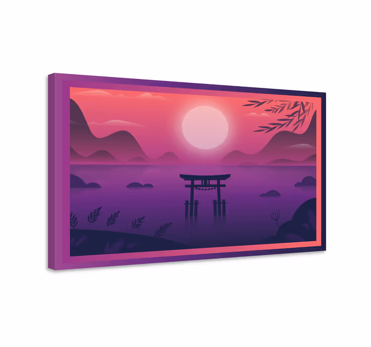 SUNSET TORII GATE oriental canvas wall art - TenStickers