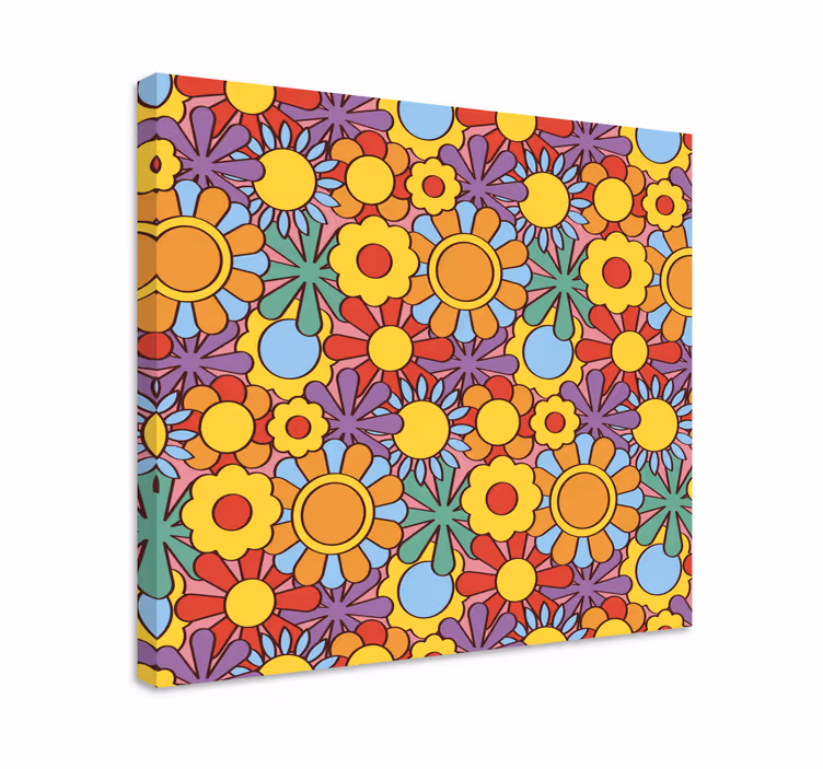 Flowers canvas in a vibrant flower pattern - TenStickers
