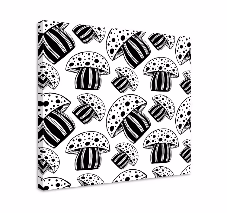Fish canvas with mushroom pattern - TenStickers