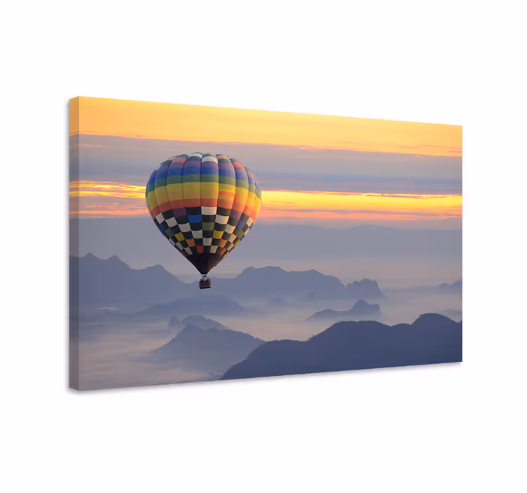 Hot air balloon aesthetic colours canvas - TenStickers