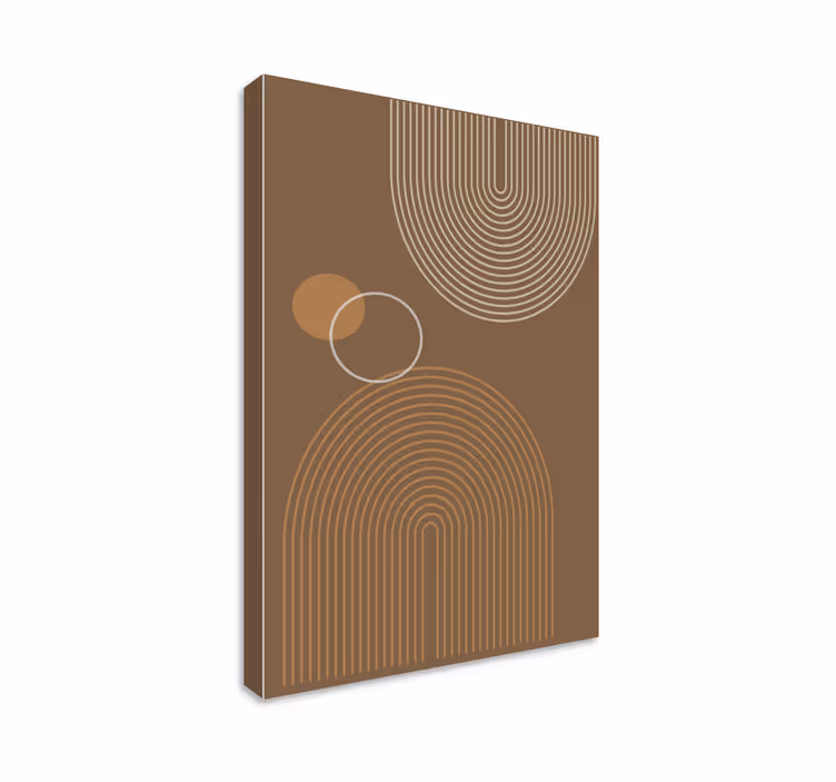 Geometric canvas with curved line designs - TenStickers