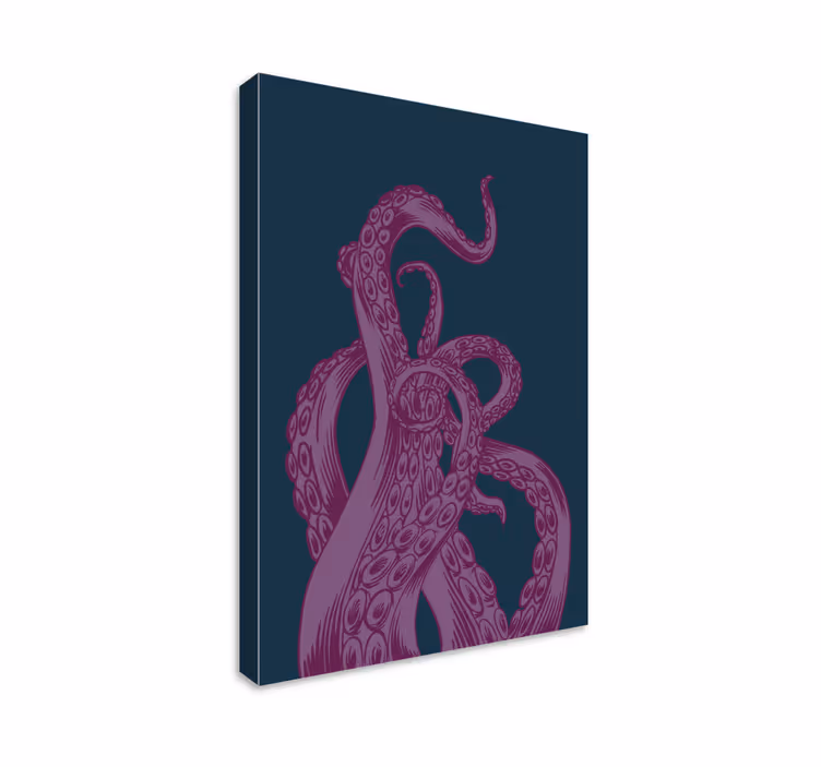 Fish canvas octopus tentacle artwork - TenStickers