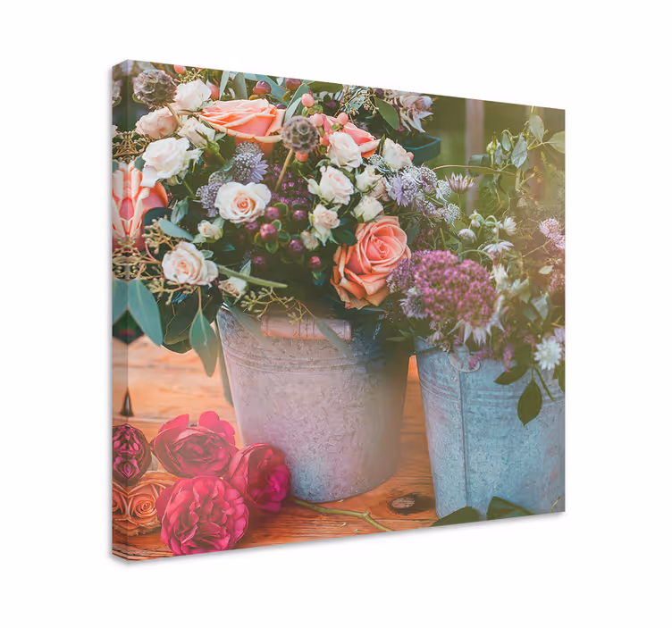 Flowers canvas flower baskets arrangement - TenStickers