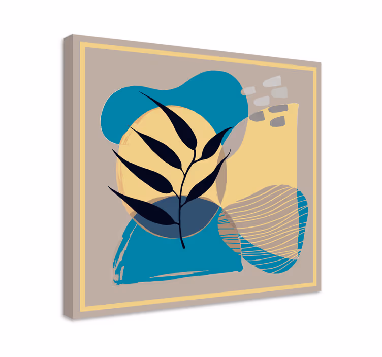 Ornamental canvas print abstract leaf designs - TenStickers