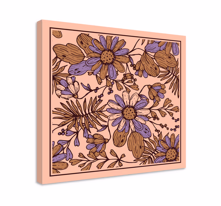 African style brown design flower canvas - TenStickers