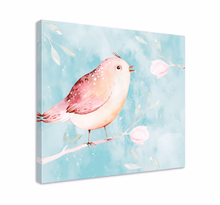 Singing bird bird canvas wall art - TenStickers