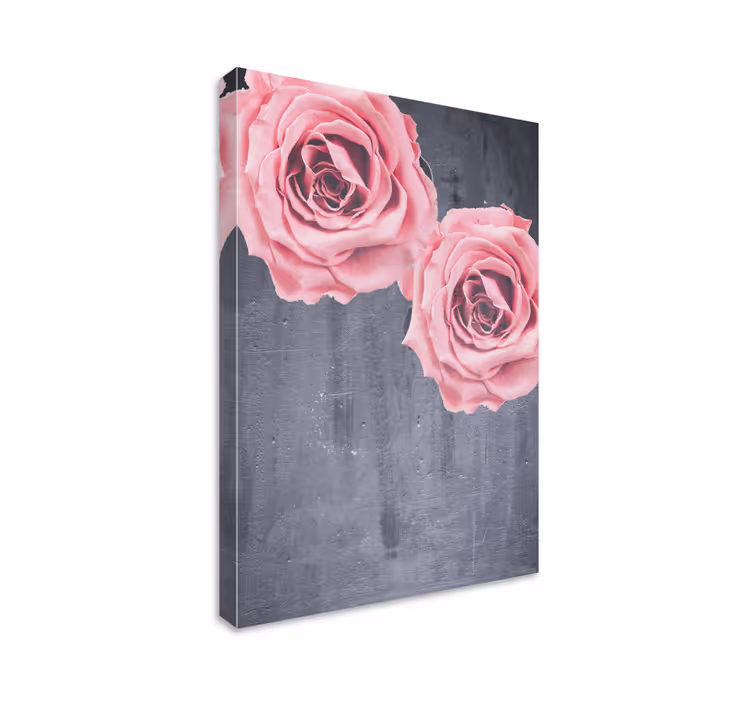 Flowers canvas blush roses bouquet artwork - TenStickers
