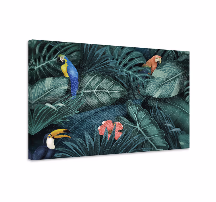 Animal canvas wall art tropical birds paradise - TenStickers